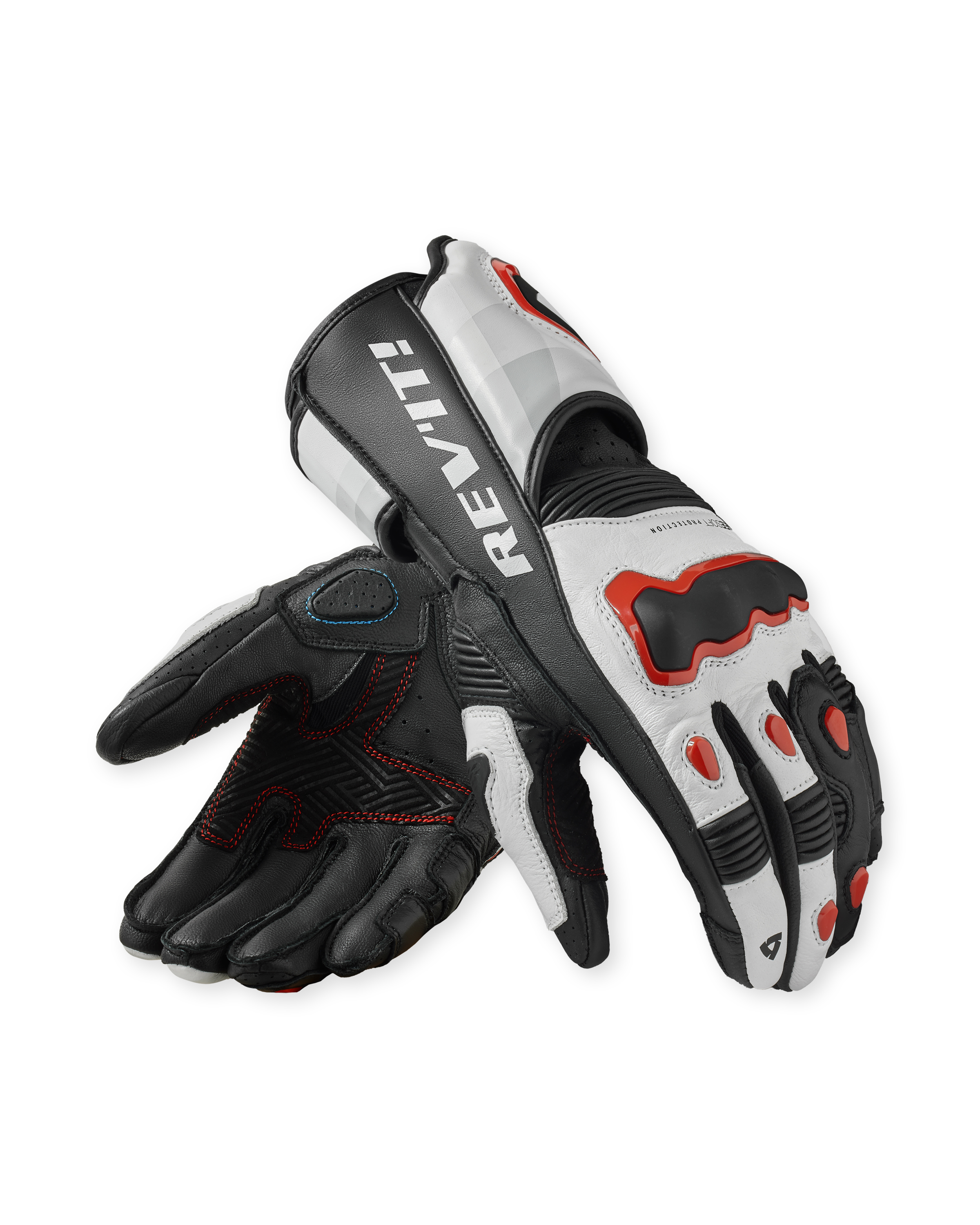 Rev'it Quantum 3 Handske White-Neon Red - S