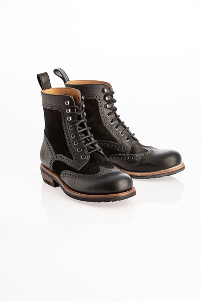 Rokker Frisco Brogue Black Motorcykel Støvler - 39