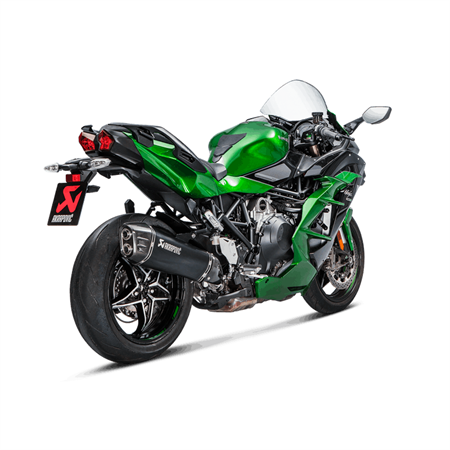 Akrapovic Kawasaki Ninja H2SX 18 Slip-On Line hexagonal lyddæmper i titanium/sort (ECE godkendt)
