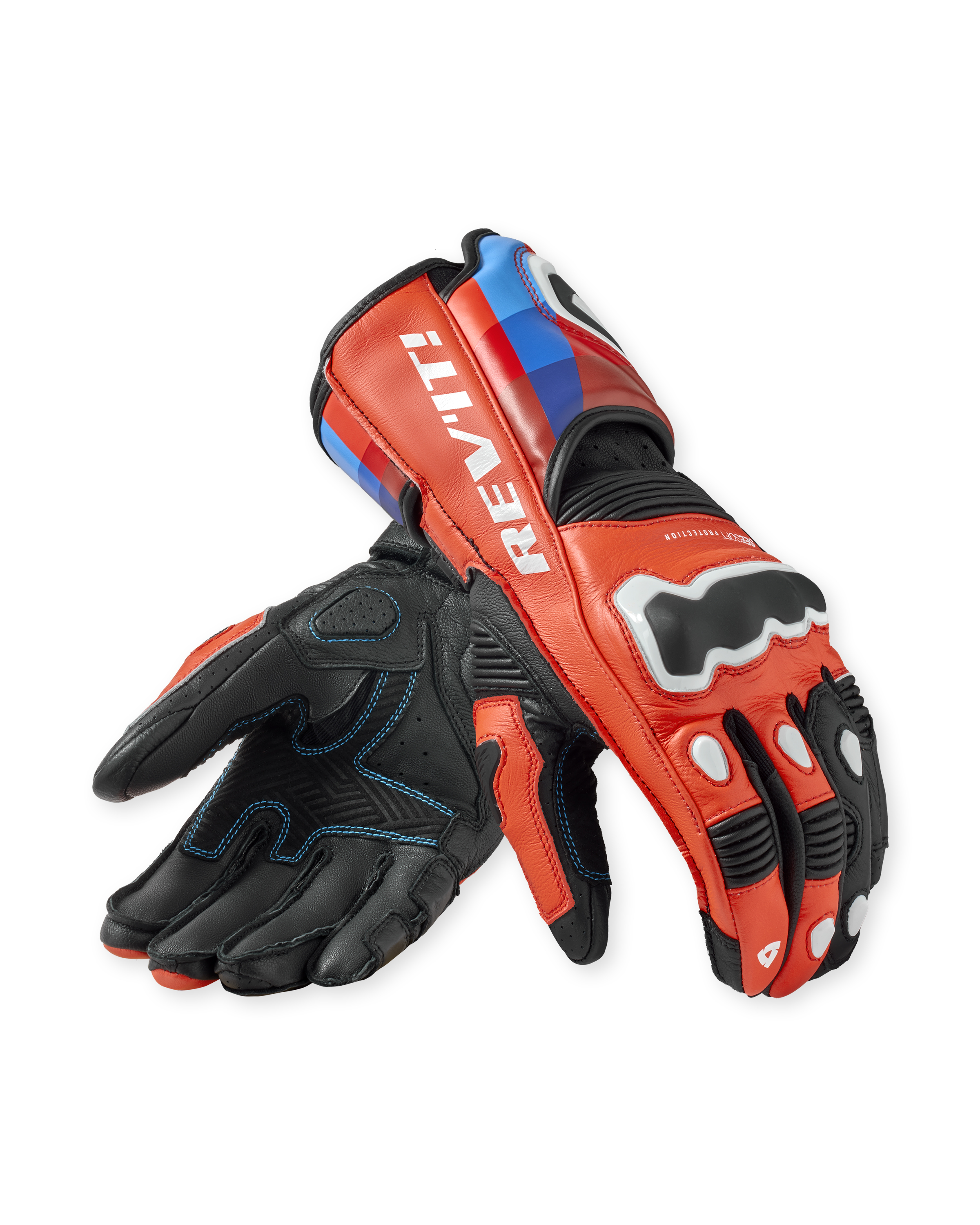 Rev'it Quantum 3 Handske Neon Red-Blue - S